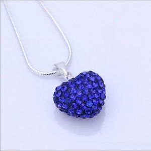 Blue Puff Heart Necklace New With Tags NWT